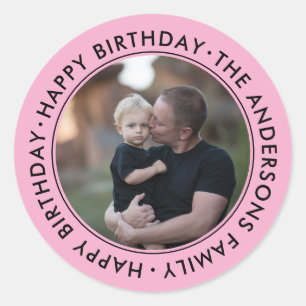 Adesivo enviar imagem Foto Personalizada Feliz Aniversário