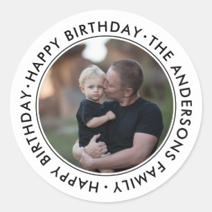 Adesivo enviar imagem Foto Personalizada Feliz Aniversário