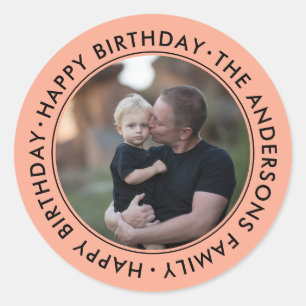 Adesivo enviar imagem Foto Personalizada Feliz Aniversário
