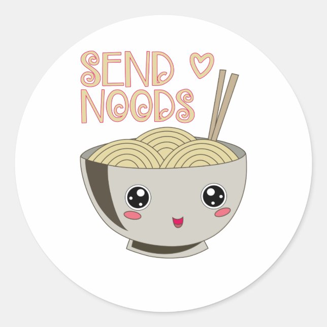 Adesivo Enviar Presente para a Sopa de Noods Kawaii Ramen  (Frente)