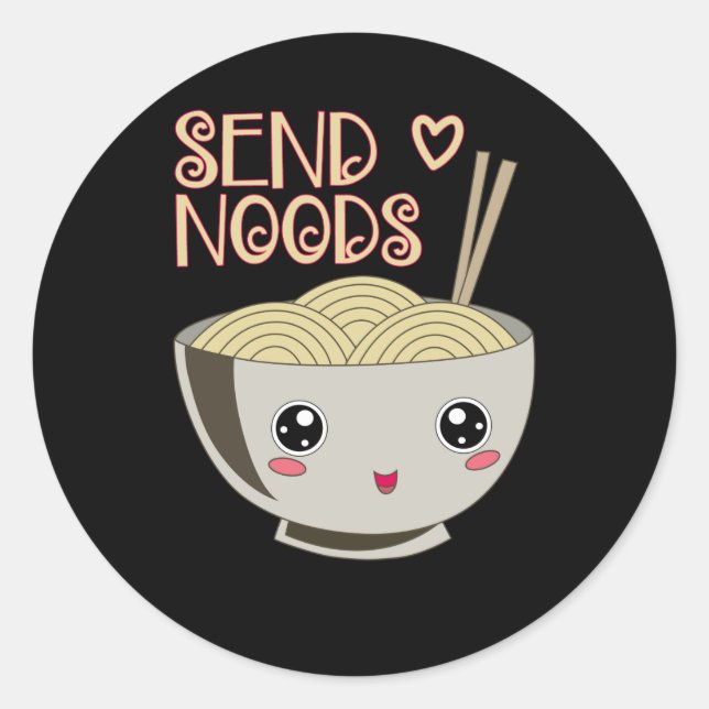 Adesivo Enviar Presente para a Sopa de Noods Kawaii Ramen  (Frente)