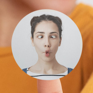 Adesivo Envie sua foto selfie com uma cara engraçada