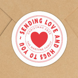 Adesivo Envio de Natal personalizado de amor e abraços