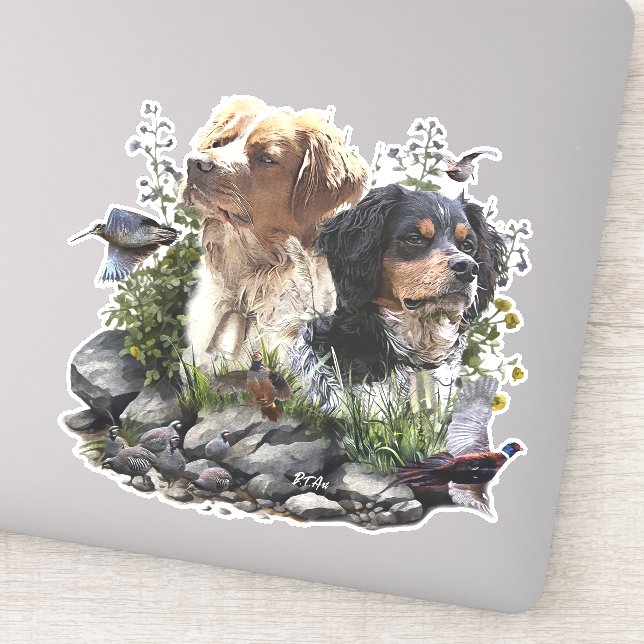 Adesivo Epagneul Breton, Bretanha Spaniel (Detalhe)