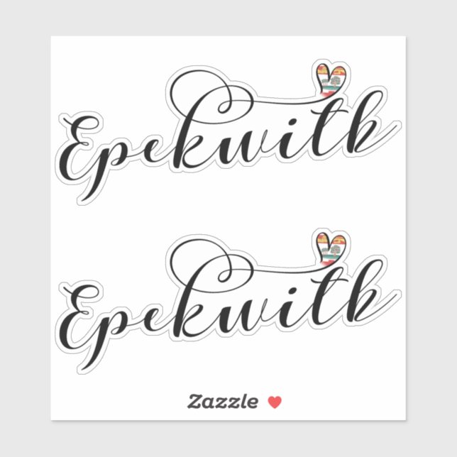 Adesivo Epekwitk Flag Heart, Prince Edward Island, Canadá (Folha)