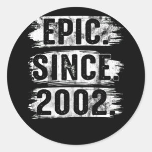 Adesivo Epic De Vintage De Aniversário De 20 Desde 2002 2