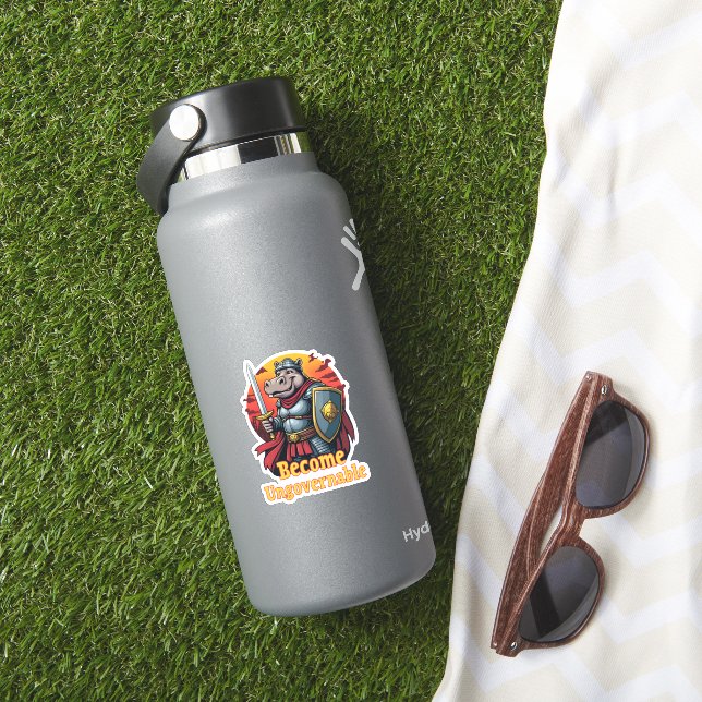 Adesivo Epic Gladiator Warrior Moo Deng Hippo Torna-Se Ung (HydroFlask Insitu)