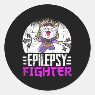 Adesivo Epilepsia Consciência Mês Ninja Gato Epilepsia Com