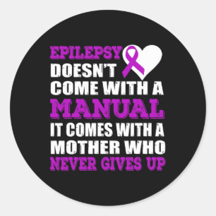 Adesivo Epilepsia Mãe Que Nunca Desiste De Fita Roxa