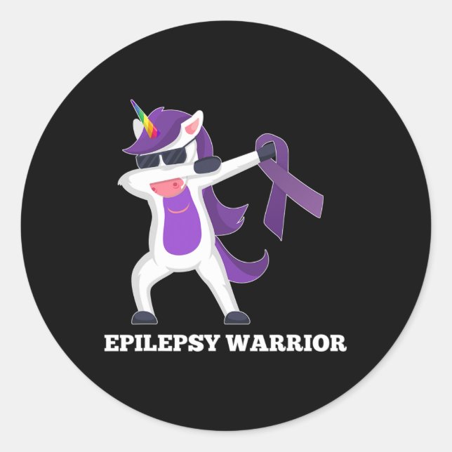 Adesivo Epilepsia Sensibilização Dabbing Unicorn Warrior R (Frente)