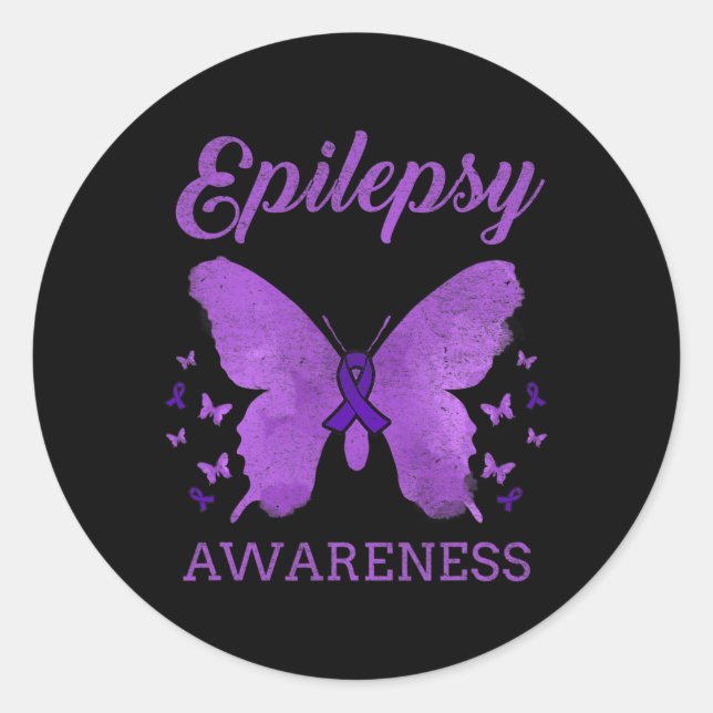 Adesivo Epilepsy Awareness Butterfly Vintage  (Frente)
