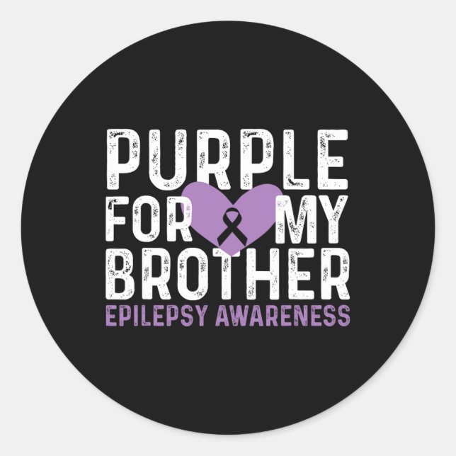 Adesivo Epilepsy Awareness Purple For My Brother Ribbon  (Frente)