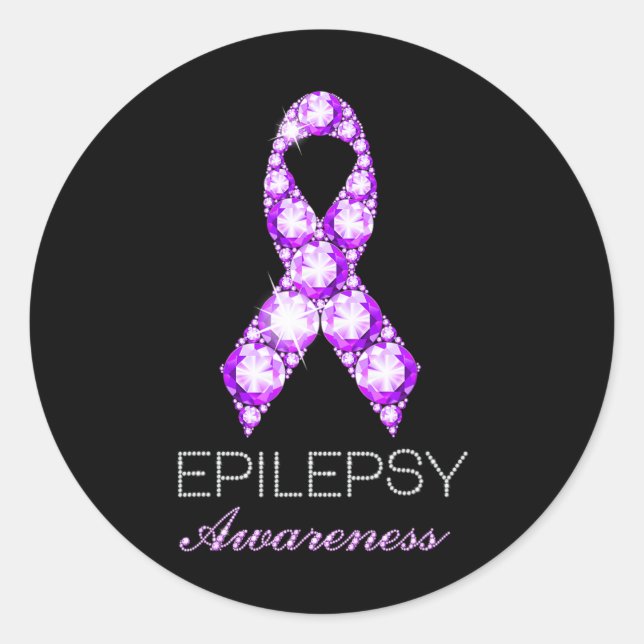 Adesivo Epilepsy Awareness Purple Ribbon Epilepsy Awarenes (Frente)