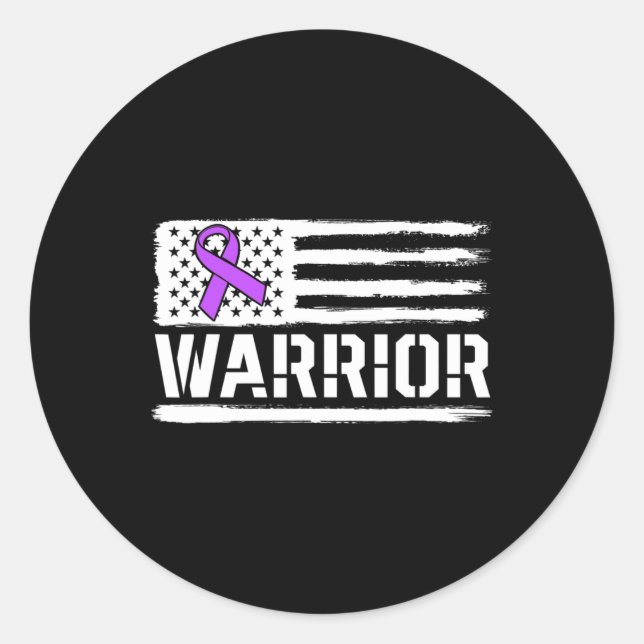 Adesivo Epilepsy Warrior Gift Purple American Flag Awarene (Frente)