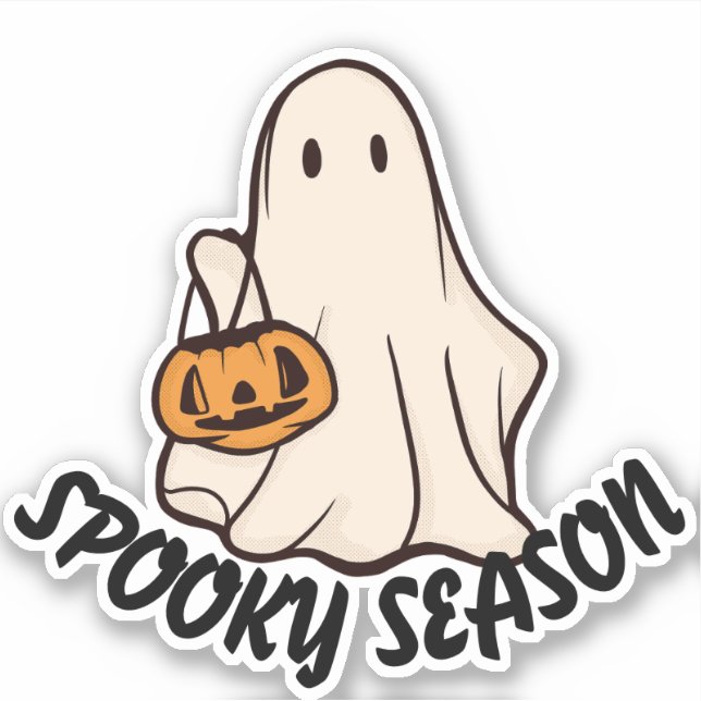 Adesivo Época assustadora Sticker, palito engraçado, boo (Frente)