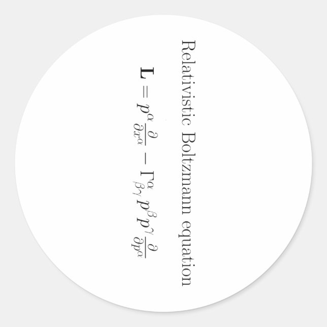 Adesivo Equação de Boltzmann relativa (Frente)