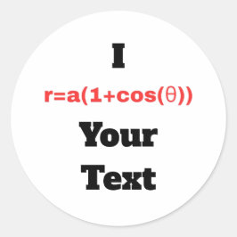Adesivo Equação Polar Personalizável (I Coração)