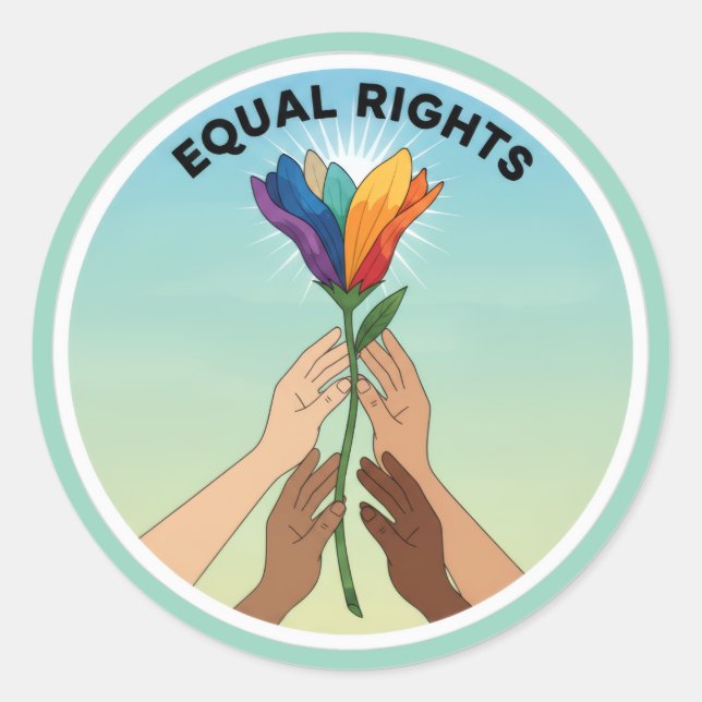 Adesivo Equal Rights Rainbow Flower – Diversity and Unity (Frente)