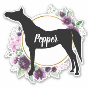 Adesivo Equestre Personalizado Nome Floral Sticker