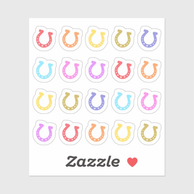 Adesivo Equestrianismo de ferradura, encontro de cavalos (Folha)