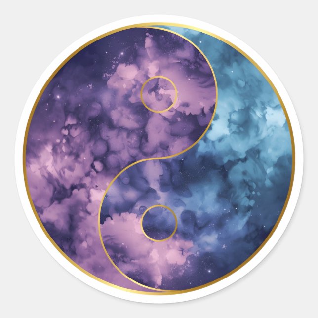 Adesivo Equilíbrio Cósmico Yin‑Yang Celestial (Frente)