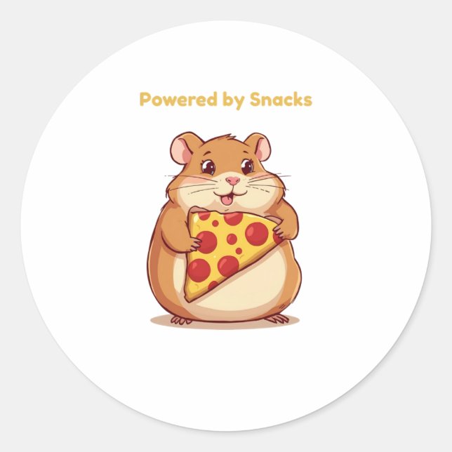 Adesivo Equipado com snacks - Desenho Engraçado de Comida  (Frente)