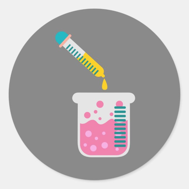 Adesivo Equipamento científico fofo de química científica (Frente)