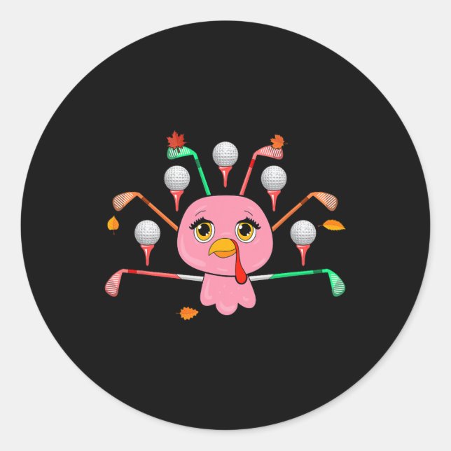 Adesivo Equipamento De Golfe Como Ação De Graças À Turquia (Frente)