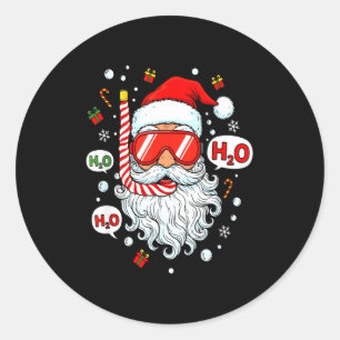 Adesivo Equipamento de mergulho Santa engraçado Natal do m