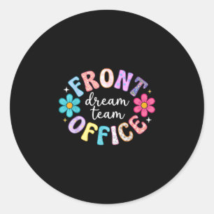 Adesivo Equipe administrativa retrô feliz primeiro dia de 