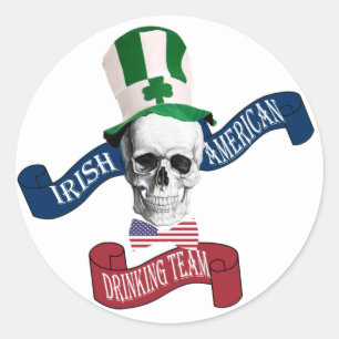 Adesivo Equipe americana irlandesa do bebendo