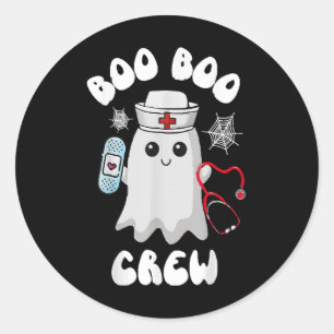 Adesivo Equipe Boo Boo Enfermeira Fofa Fantasma Halloween