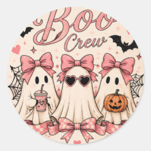 Adesivo Equipe Boo Rosa Fantasmas de Halloween Garotas Sin