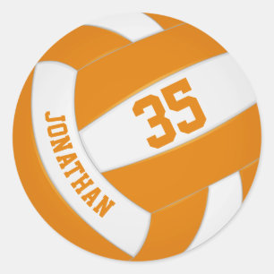 Adesivo equipe branca laranja cor de voleibol feminino