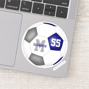 Adesivo equipe da cinza azul colorido futebol feminino