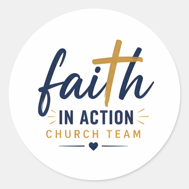 Adesivo Equipe da Igreja Fé em Ação Inspiradora (Frente)