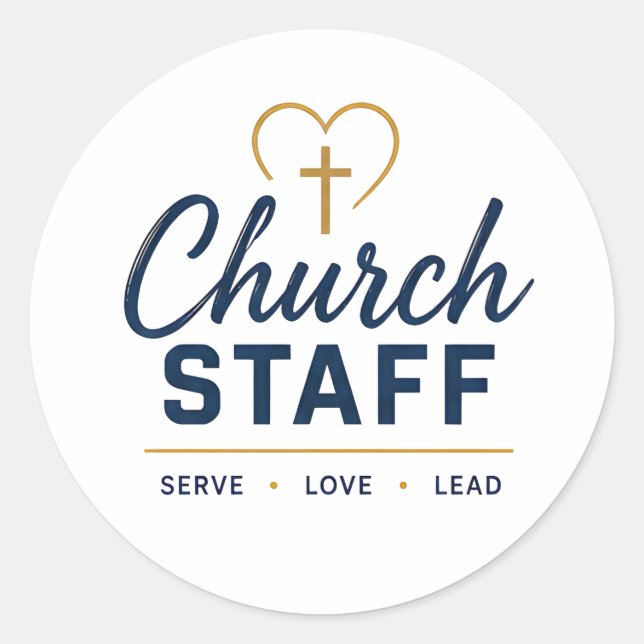 Adesivo Equipe da Igreja Servir Amor Liderar Design Cristã (Frente)