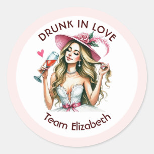 Adesivo Equipe da Noiva Embriagada de Amor Vinho Despedida