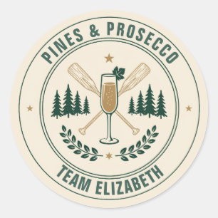 Adesivo Equipe da Noiva Pines & Prosecco Acampamento de De