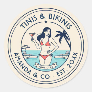 Adesivo Equipe da Noiva Tinis & Bikinis do Preppy Pool Clu