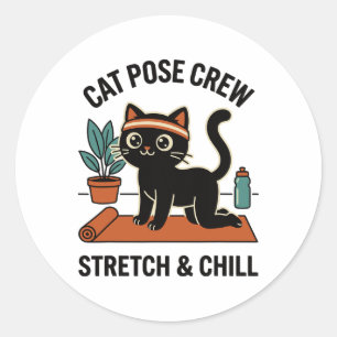 Adesivo Equipe da Pose do Gato Estica e Relaxa Ioga Amante