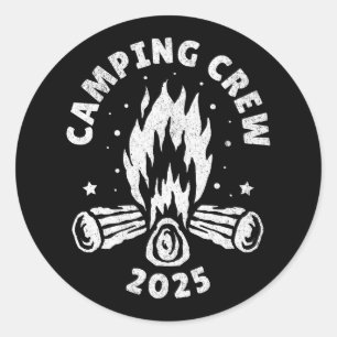 Adesivo Equipe de Acampamento 2025 Camper Vintage