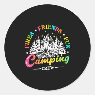 Adesivo Equipe de Acampamento Ateia Amigos Diversão Vibraç