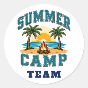 Adesivo ☀️ Equipe de Acampamento de Verão Tipografia 👕