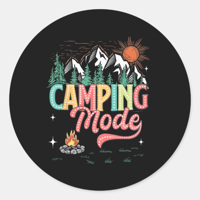 Adesivo Equipe de Acampamento Familiar Retro Est 2025 Camp (Frente)