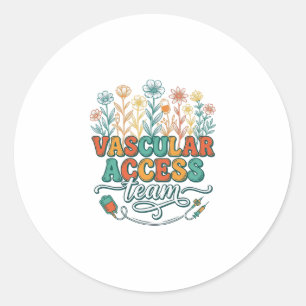Adesivo Equipe de Acesso Vascular Camisa Floral Médica Des
