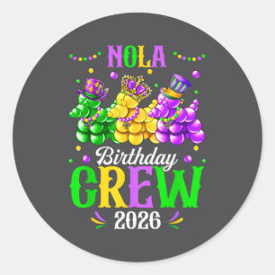 Adesivo Equipe de Aniversário Nola 2026 Carnaval de Mardi 