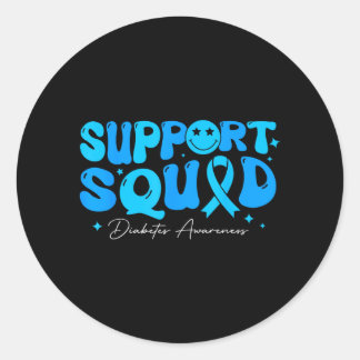 Adesivo Equipe de Apoio Retro Groovy Fita Azul Diabetes