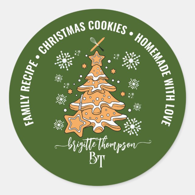 Adesivo Equipe de Assar Biscoitos de Árvore de Natal Verde (Frente)