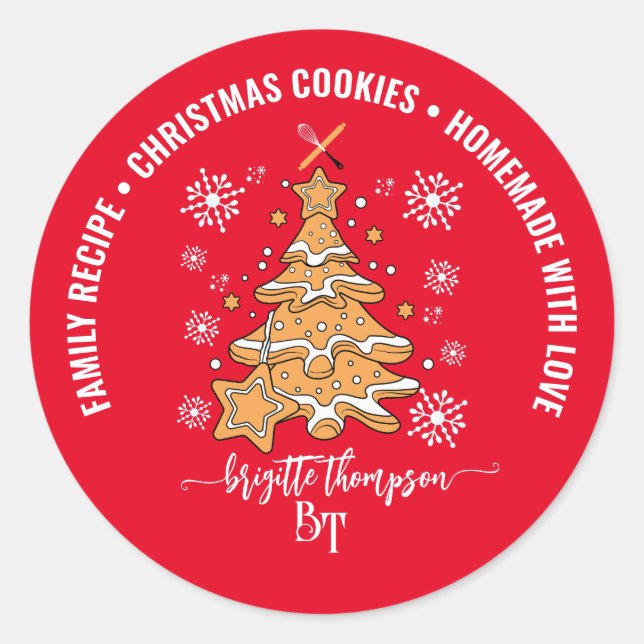 Adesivo Equipe de Assar Biscoitos de Árvore de Natal Verme (Frente)